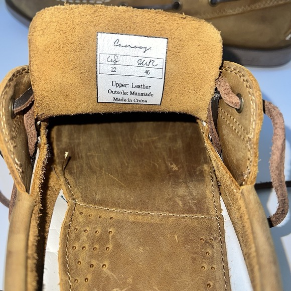 New Canoos Tan Golf Boat Shoes Leather Men's Size 12 - Picture 11 of 12